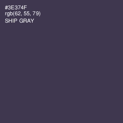 #3E374F - Ship Gray Color Image